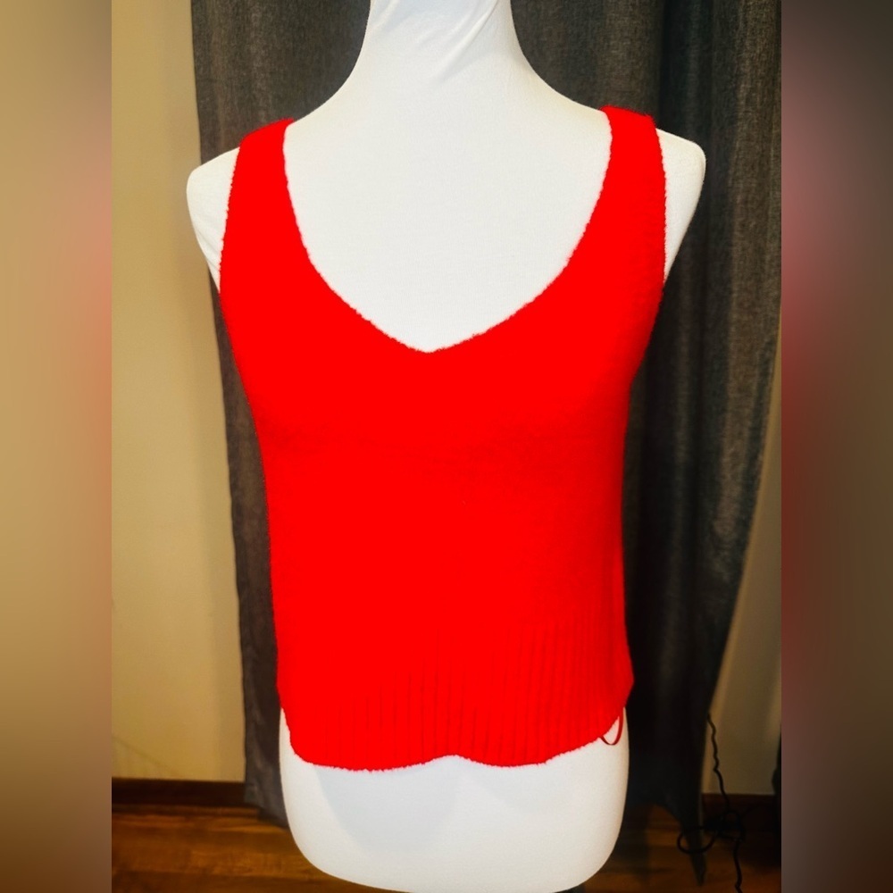 A New Day Vivid Red Knitwear Tank Top Sz Small